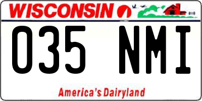 WI license plate 035NMI