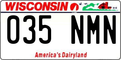 WI license plate 035NMN