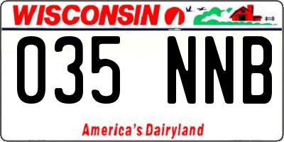 WI license plate 035NNB