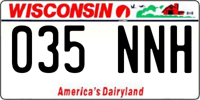 WI license plate 035NNH