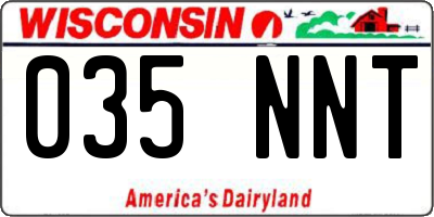 WI license plate 035NNT