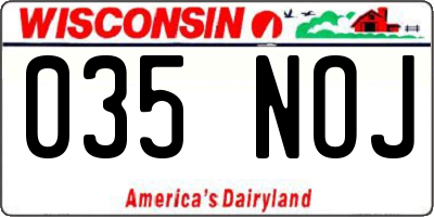 WI license plate 035NOJ