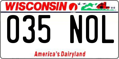 WI license plate 035NOL