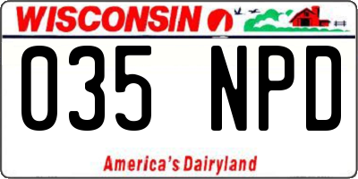 WI license plate 035NPD