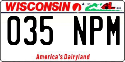 WI license plate 035NPM