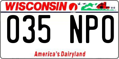 WI license plate 035NPO