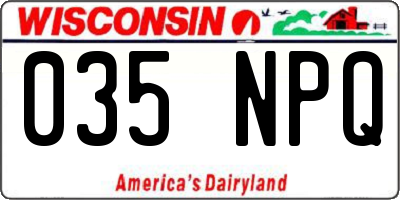 WI license plate 035NPQ