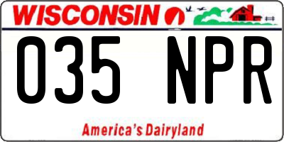 WI license plate 035NPR