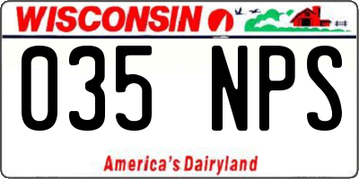 WI license plate 035NPS