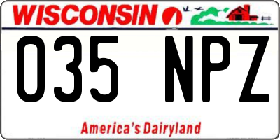 WI license plate 035NPZ