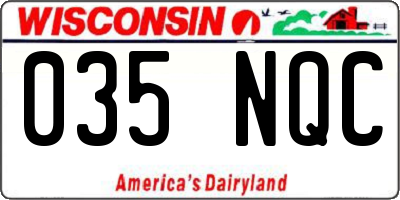 WI license plate 035NQC