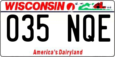 WI license plate 035NQE