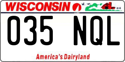 WI license plate 035NQL