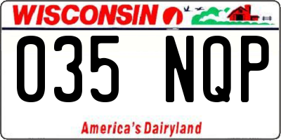 WI license plate 035NQP
