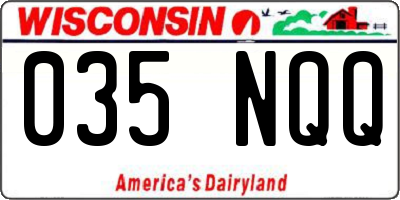 WI license plate 035NQQ