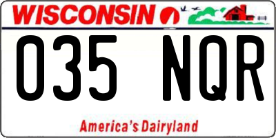 WI license plate 035NQR