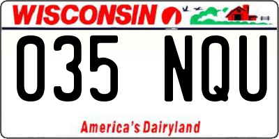 WI license plate 035NQU
