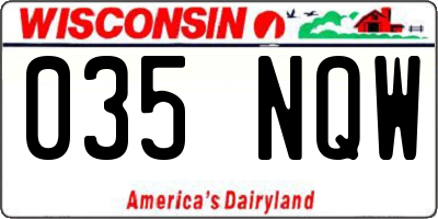 WI license plate 035NQW