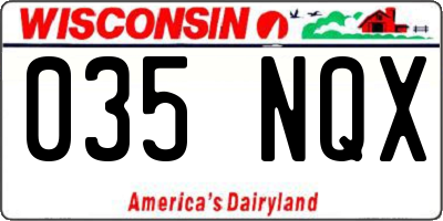 WI license plate 035NQX