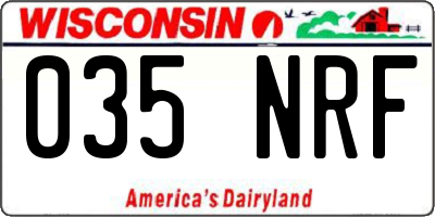 WI license plate 035NRF