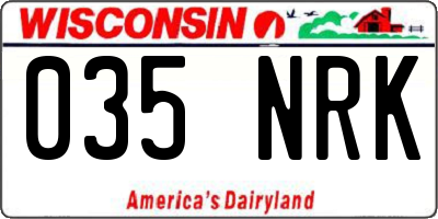 WI license plate 035NRK