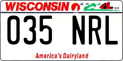 WI license plate 035NRL