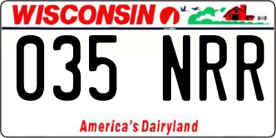 WI license plate 035NRR