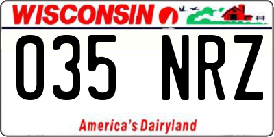 WI license plate 035NRZ