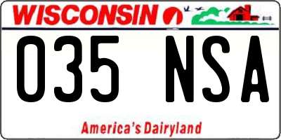 WI license plate 035NSA