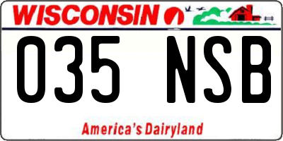 WI license plate 035NSB