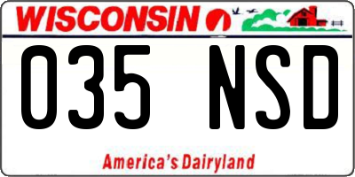 WI license plate 035NSD