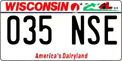 WI license plate 035NSE