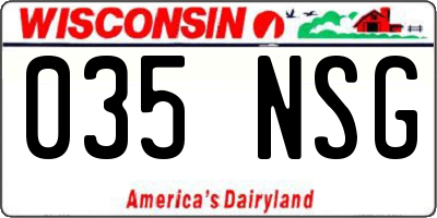 WI license plate 035NSG