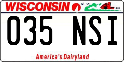 WI license plate 035NSI