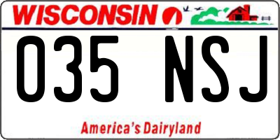WI license plate 035NSJ