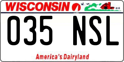 WI license plate 035NSL