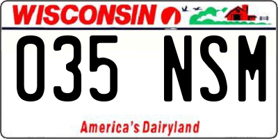 WI license plate 035NSM