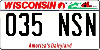 WI license plate 035NSN