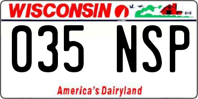 WI license plate 035NSP