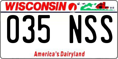 WI license plate 035NSS