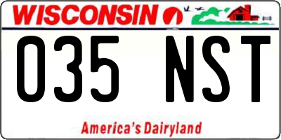 WI license plate 035NST