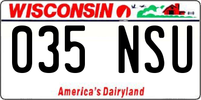 WI license plate 035NSU