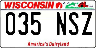 WI license plate 035NSZ