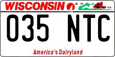WI license plate 035NTC