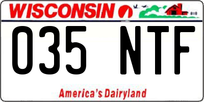WI license plate 035NTF