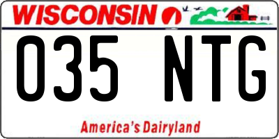 WI license plate 035NTG