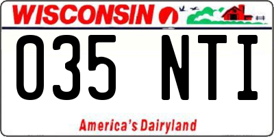 WI license plate 035NTI