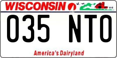 WI license plate 035NTO
