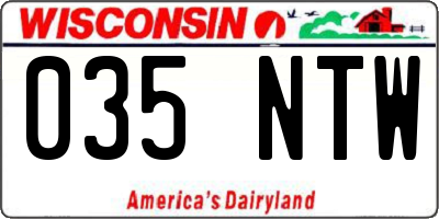 WI license plate 035NTW