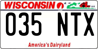 WI license plate 035NTX